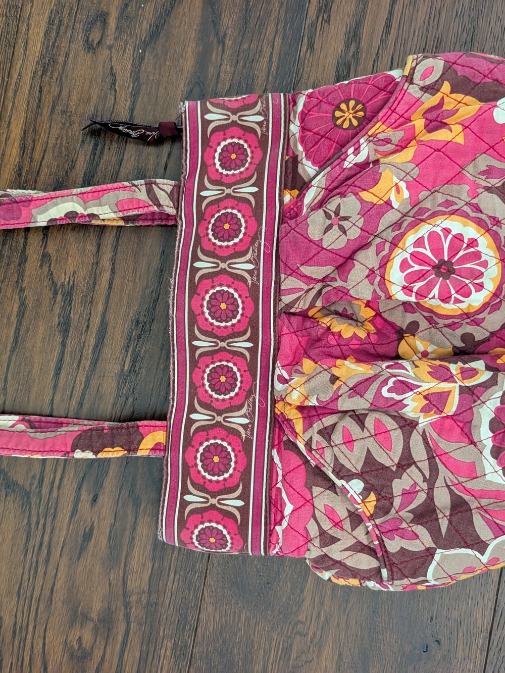 Pink floral fall print vera Bradley purse - Picture 4 of 5